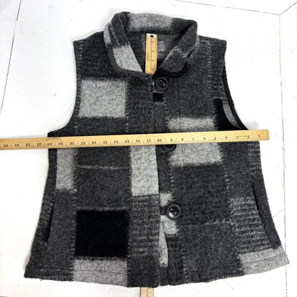 Habitat Clothes to live in Grey Plaid Wool Blend Vest Large EUC - Picture 10 of 13
